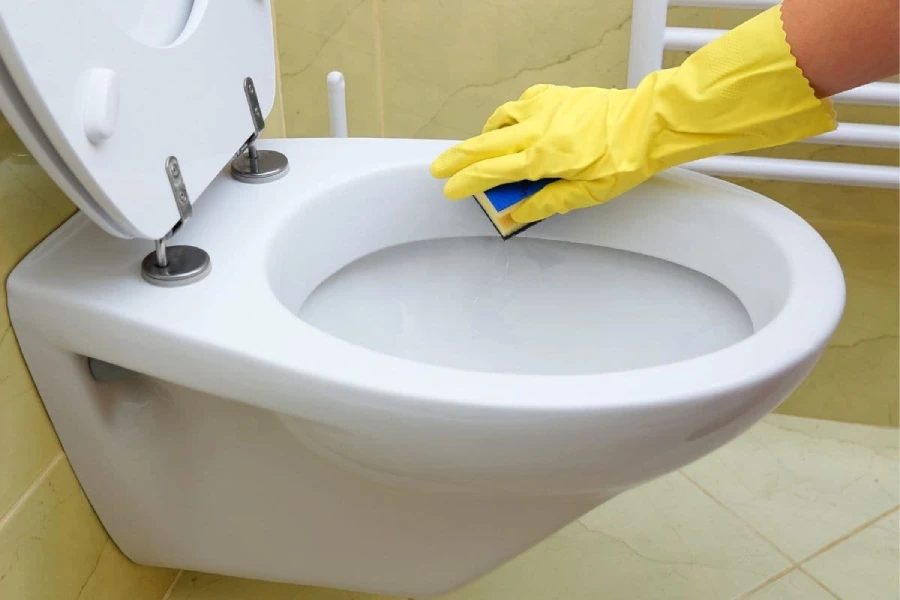 تمیز کردن بدنه توالت فرنگی