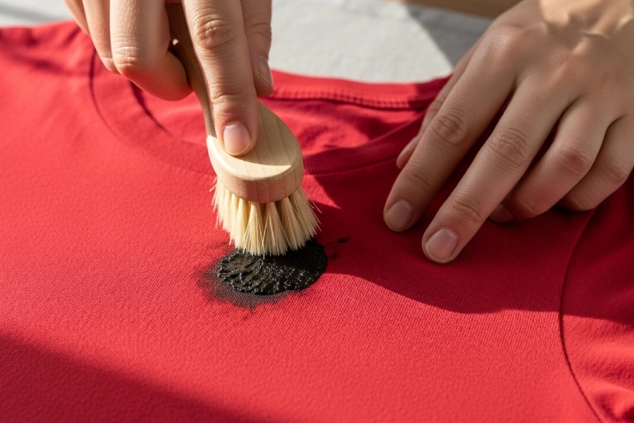 از بین بردن لکه چربی کهنه روی لباس رنگی