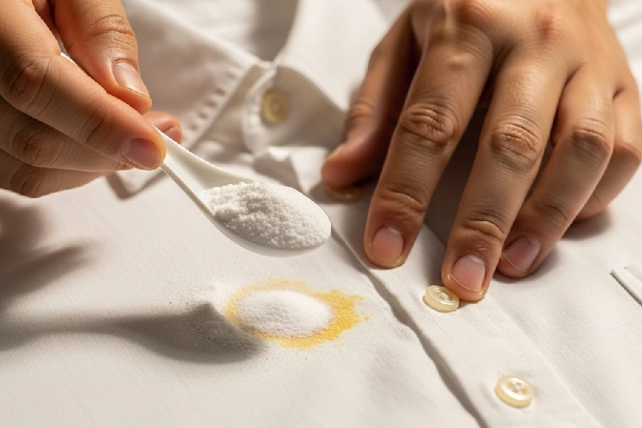 از بین بردن لکه چربی کهنه روی لباس سفید