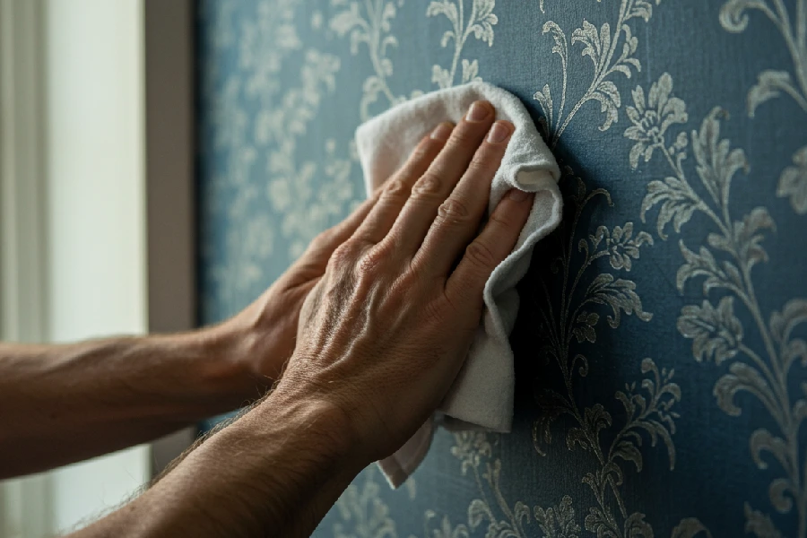 تمیز کردن کاغذ دیواری