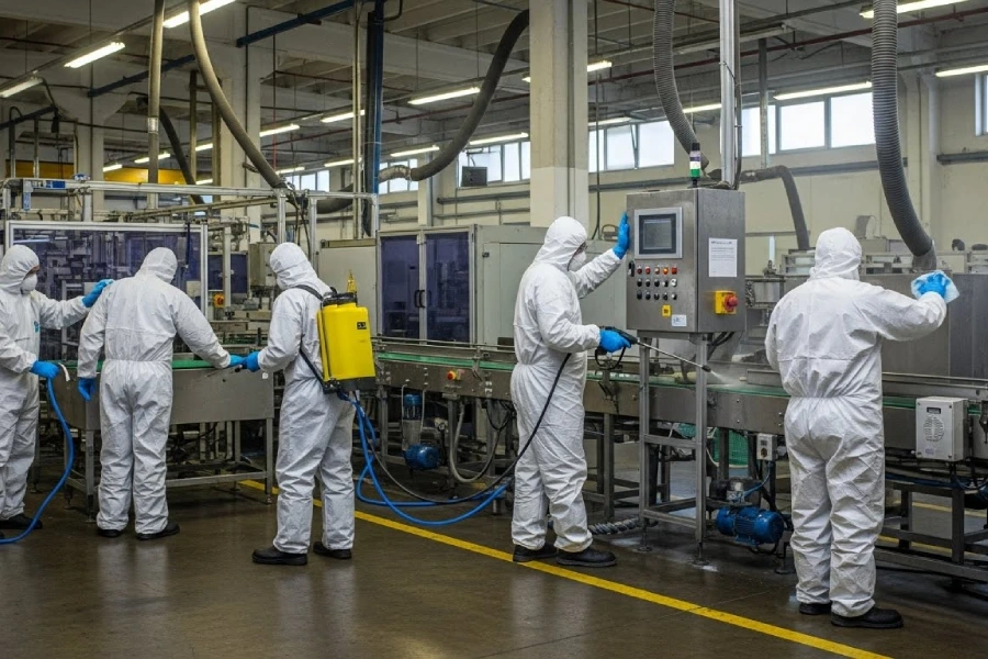 ضدعفونی سالن تولید